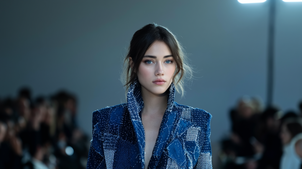 ランウェイを歩くファッションモデル